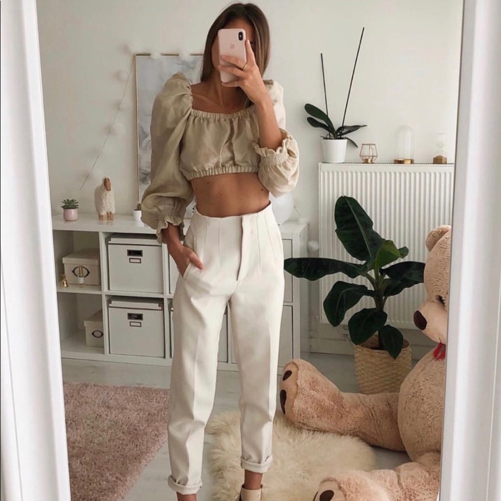 Zara Padded Shoulders Top